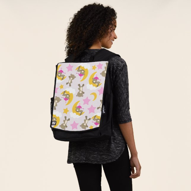 Pattern Of Bears, Teddy Bears, Cute Bears, Stars Backpack (Worn)