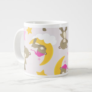 Pattern Of Bears, Teddy Bears, Cute Bears, Stars Large Coffee Mug