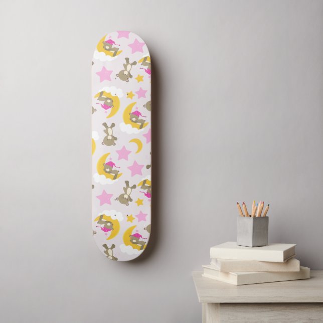 Pattern Of Bears, Teddy Bears, Cute Bears, Stars Skateboard (Wall Art)