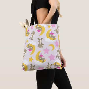 Pattern Of Bears, Teddy Bears, Cute Bears, Stars Tote Bag