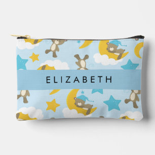 Pattern Of Bears, Teddy Bears, Stars, Your Name Accessory Pouch