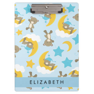 Pattern Of Bears, Teddy Bears, Stars, Your Name Clipboard