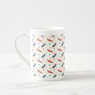 Pattern Of Berries, Redberry, Blueberry, Fruit Bone China Mug
