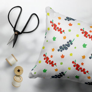 Pattern Of Berries, Redberry, Blueberry, Fruit Decorative Cushion