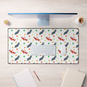 Pattern Of Berries, Redberry, Blueberry, Fruit Desk Mat