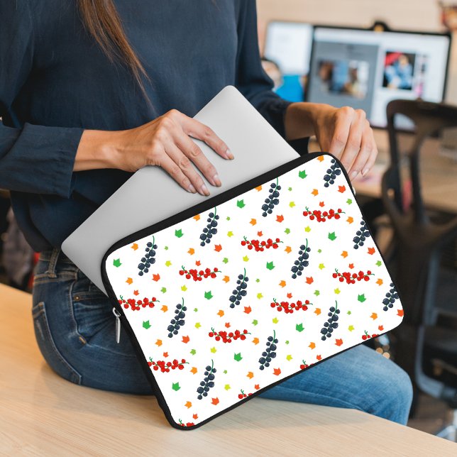 Pattern Of Berries, Redberry, Blueberry, Fruit Laptop Sleeve (Creator Uploaded)