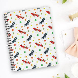 Pattern Of Berries, Redberry, Blueberry, Fruit Notebook