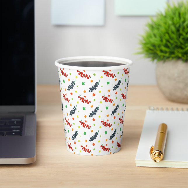 Pattern Of Berries, Redberry, Blueberry, Fruit Paper Cups (Insitu)