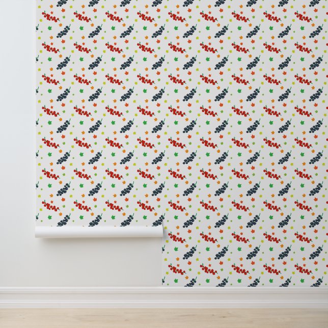 Pattern Of Berries, Redberry, Blueberry, Fruit Wallpaper (Application)