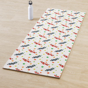 Pattern Of Berries, Redberry, Blueberry, Fruit Yoga Mat