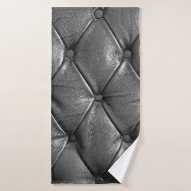 pattern of black genuine leather texture using as  bath towel (Bath Towel)