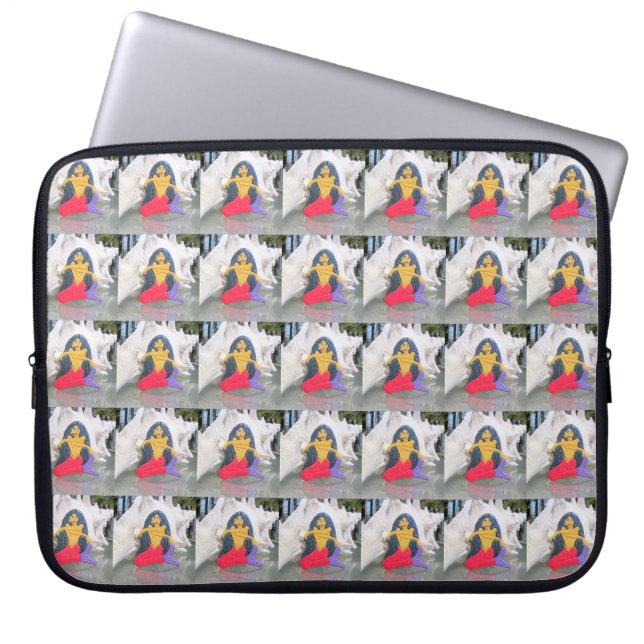 pattern of black-haired red-tailed mermaids sleeve (Front)