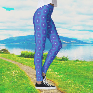 Pattern of Blue Discs on Leggings