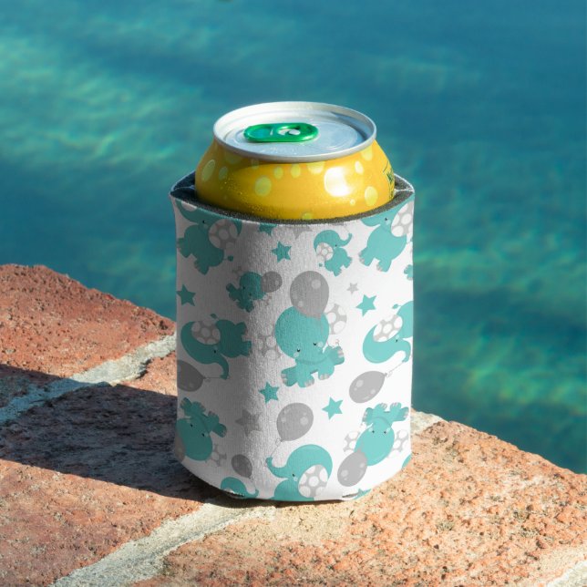 Pattern Of Blue Elephants, Cute Elephants, Stars Can Cooler (In Situ Pool)