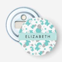 Pattern Of Blue Elephants, Stars, Your Name