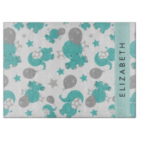 Pattern Of Blue Elephants, Stars, Your Name