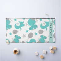 Pattern Of Blue Elephants, Stars, Your Name