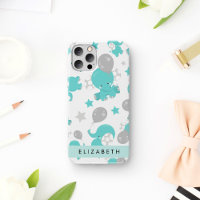 Pattern Of Blue Elephants, Stars, Your Name