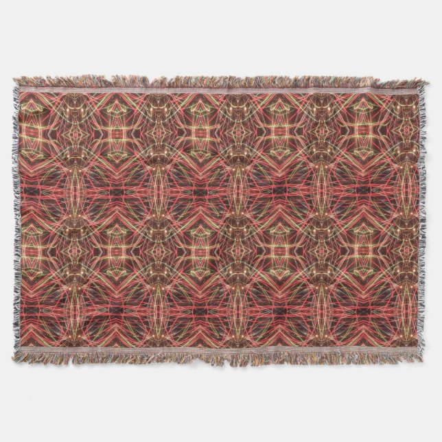 Pattern of Bright Colours and Black Background Throw Blanket (Front)