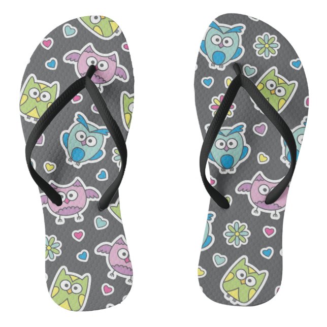pattern of cartoon owls jandals (Footbed)