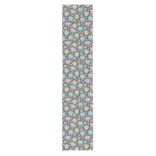 pattern of cartoon owls short table runner