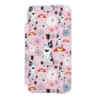 pattern of cats and flowers