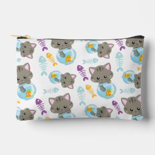 Pattern Of Cats, Cute Cats, Kittens, Fish Accessory Pouch