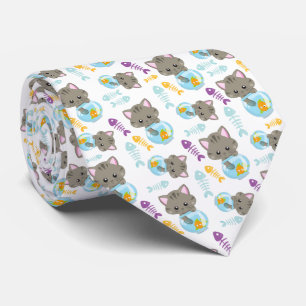 Pattern Of Cats, Cute Cats, Kittens, Fish Tie