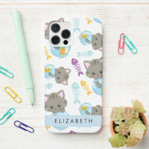 Pattern Of Cats, Cute Cats, Kittens, Your Name iPhone 12 Pro Case
