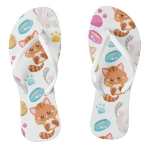 Pattern Of Cats, Cute Cats, Kitty, Kittens, Paws Jandals