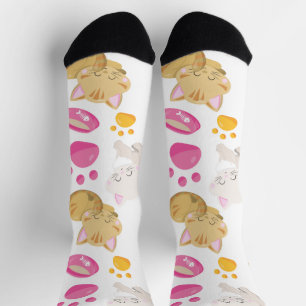 Pattern Of Cats, Cute Cats, Kitty, Kittens, Paws Socks