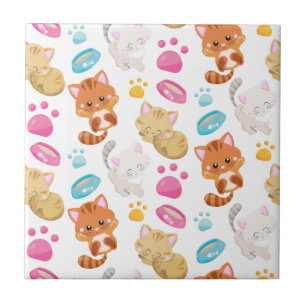 Pattern Of Cats, Cute Cats, Kitty, Kittens, Paws Tile
