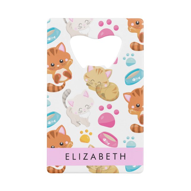 Pattern Of Cats, Cute Cats, Kitty, Paws, Your Name (Front)