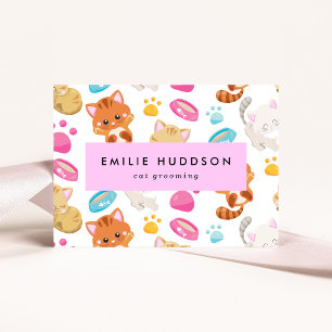 Pattern Of Cats, Pet Shop, Cat Sitter, Cat Groomer Business Card