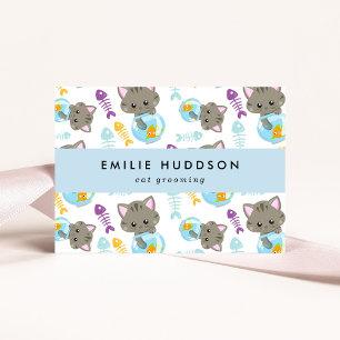 Pattern Of Cats, Pet Shop, Cat Sitter, Cat Groomer Business Card