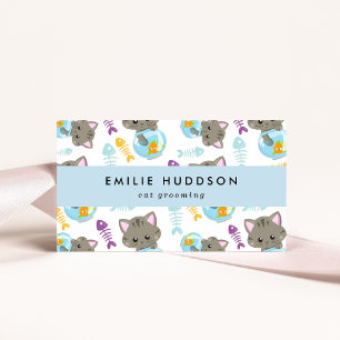Pattern Of Cats, Pet Shop, Cat Sitter, Cat Groomer Business Card