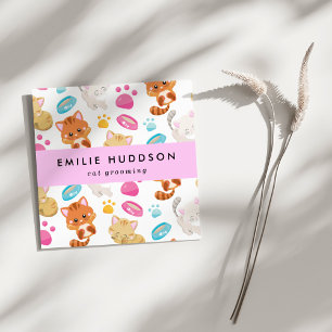 Pattern Of Cats, Pet Shop, Cat Sitter, Cat Groomer Square Business Card