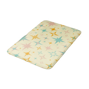 Pattern of colorful retro stars bath mat