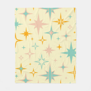 Pattern of colorful retro stars fleece blanket