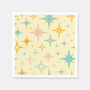 Pattern of colorful retro stars napkin