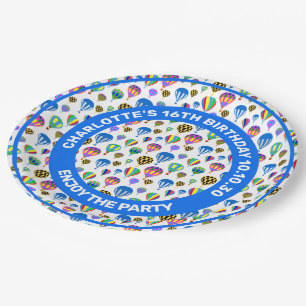 Pattern Of Colourful Hot Air Balloon Images Paper Plate