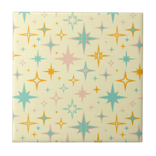 Pattern of colourful retro stars tile
