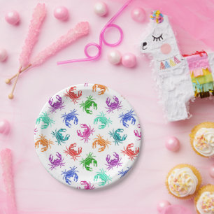 Pattern Of Crabs Paper Plate