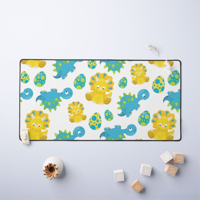 Pattern Of Dinosaurs, Cute Dinosaurs, Baby Dino Desk Mat (Kids Table)
