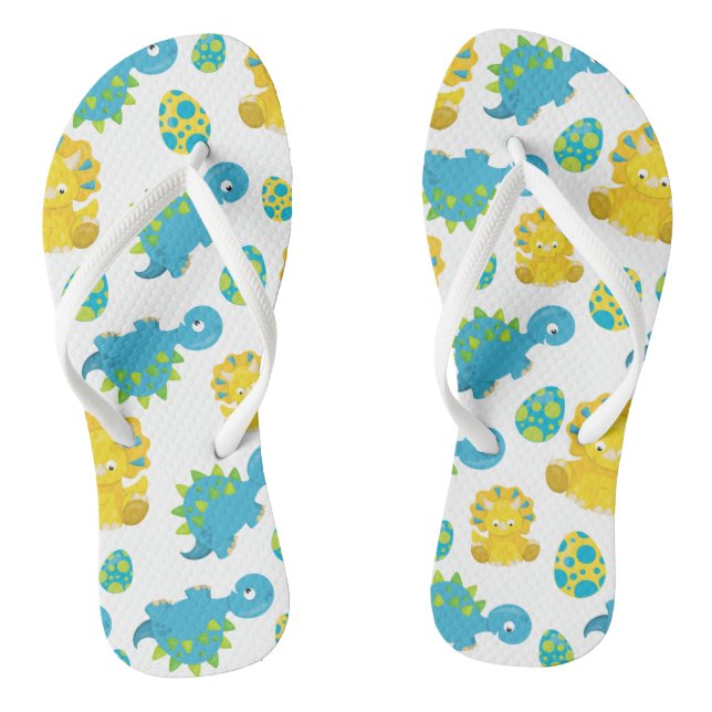 Pattern Of Dinosaurs, Cute Dinosaurs, Baby Dino Jandals (Footbed)