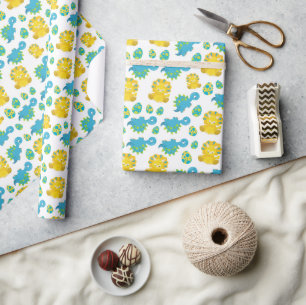 Pattern Of Dinosaurs, Cute Dinosaurs, Baby Dino Wrapping Paper