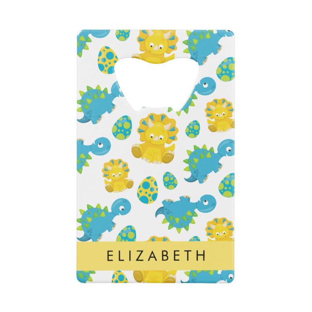 Pattern Of Dinosaurs, Cute Dinosaurs, Your Name (Front)