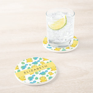 Pattern Of Dinosaurs, Cute Dinosaurs, Your Name Coaster