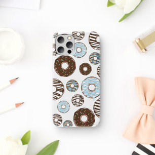 Pattern Of Doughnuts, Blue Doughnuts, Brown Doughn