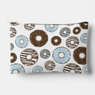 Pattern Of Doughnuts, Blue Doughnuts, Brown Doughn Accessory Pouch